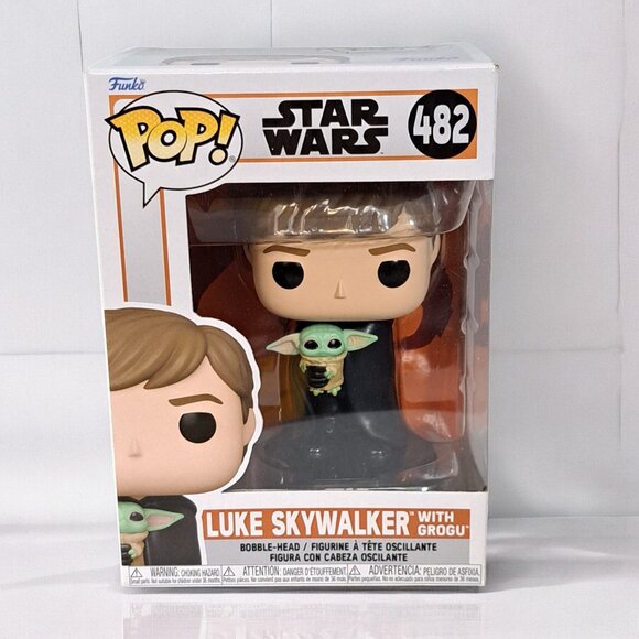 Funko Pop Luke Skywalker with Grogu #482 Star Wars - Picture 1 of 9